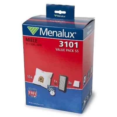 Image of Menalux 3101VPS5 Economy Pack for Miele S5 / 5000 S8 8000 Vacuum Cleaners 15 Dust Bags and 1 HEPA Filter