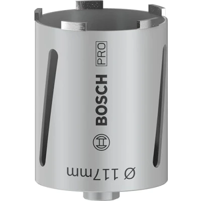 Image of Bosch 1x PRO Multi Material Dry Diamond Core Cutters for G 1/2 Inch and Drills (for Lime sand bricks, Brick, Ø 117 mm, Professional Accessory Drill)