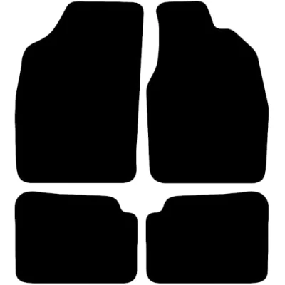 Image of Carsio Tailored Carpet Car Floor Mats For Fiat Panda 2004 2006 Fit Mat Complete Accessory Black Custom Fitted All Weather, Anti Slip Backing &amp; Trim