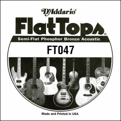 Image of D&#039;Addario .047 Semi Flat Phosphor Bronze Single String for Acoustic Guitar