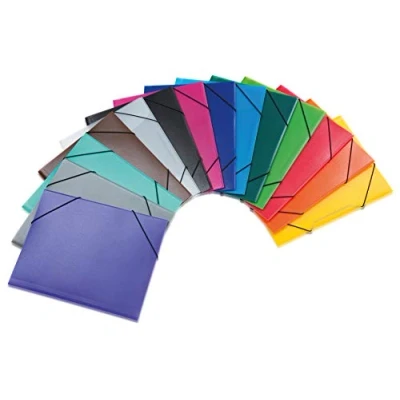 Image of HERMA Elastic Folder Translucent, Assorted, 14 Different Colours, A3, Sturdy Plastic, with 3 Inner Flaps, Pack of 42