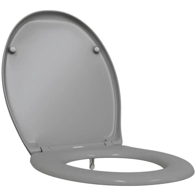 Image of vidaXL Quick Release Toilet Seat with Soft Close Duroplast Grey