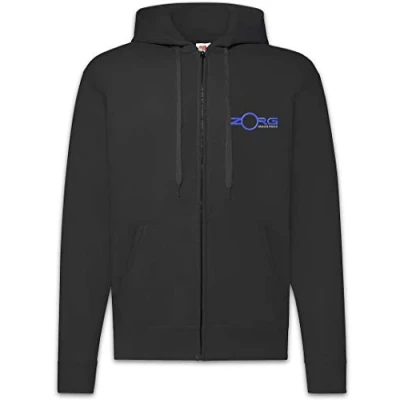 Image of Urban Backwoods Zorg Men Zipper Hoodie Hooded Sweatshirt Black Size L