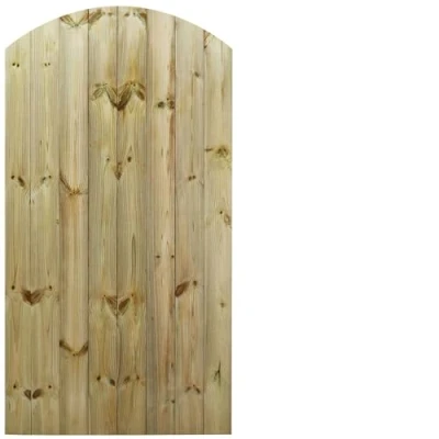 Image of Bespoke Custom Made to Measure Wooden Garden Gate/Tongue &amp; Groove Arch Top[6ft Tall (180cm),Upto 900mm Wide,No Hinges]