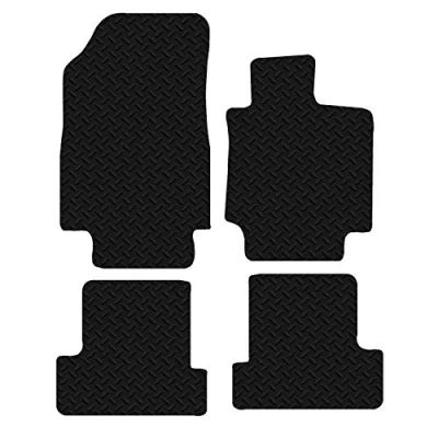 Image of Carsio Car Mats 4pc Set For Renault Clio 2005 2009 Tailored Fit Rubber Floor Mat Complete Accessory Black Custom Fitted Anti Slip Backing, Heavy Duty &amp; Waterproof