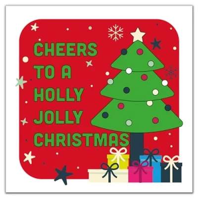 Image of Christmas Card Cool Funny Pretty Xmas for Him Her Boyfriend Girlfriend Husband Wife Kids Cute all (Cheers)