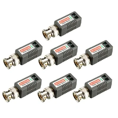 Image of Video Balun Transceiver CCTV Camera Passive BNC Connector CAT5 UTP 1 Channel Passive, 7 Pcs
