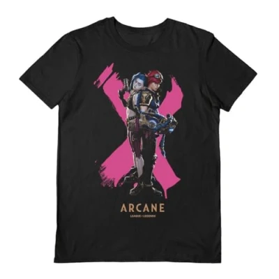 Image of Pyramid International Arcane (Duo) Black X Large Unisex T Shirt ‚ League of Legends Apparel, Jinx and Vi Shirt, Official Merchandise