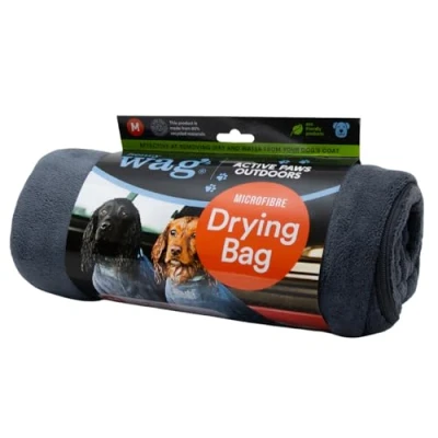 Image of Henry Wag Dog Drying Bag Soft &amp; Highly Absorbent Microfibre, Muddy Pet Accessories, Quick Designed for Dogs GRS Recycled Polyester M (75 x 53 45cm)