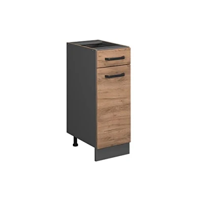 Image of Vicco Kitchen base cabinet Raul, Gold power oak/Anthracite, 30 cm without worktop