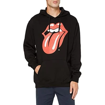 Image of The Rolling Stones Men&#039;s Pullover Hoodie: Checker Tongue, Black, (Size: Small)