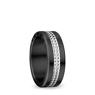 Image of BERING Exchangeable Ring Combination for Women in Black and Silver with the Distinctive Twist Change System, Colorado