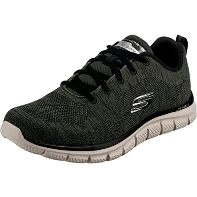 Image of Skechers Mens 232298 Olbk Sneaker, Olive Knit Black Trim, 9 UK