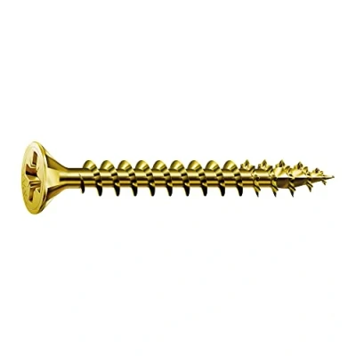 Image of Yellox 8000000287589 Universal Screw, 4.0 x 45 mm, Pack of 90, Fully Threaded, Countersunk Head, Phillips Z2, 4CUT, Yellow