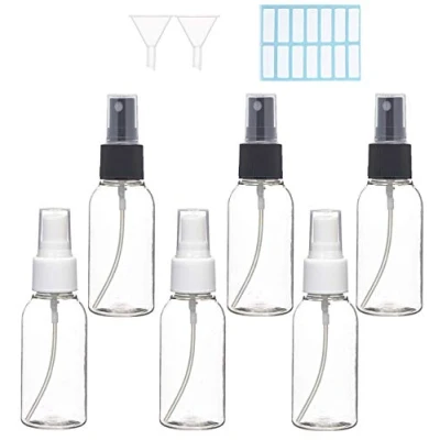 Image of 50ml Small Spray Bottle Empty Clear Fine Mist Bottles Plastic Travel Atomiser Set Refillable Liquid Containers for Make up Cosmetic Hair