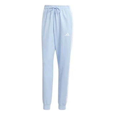 Image of adidas Women&#039;s Essentials 3 Stripes Jogger Pants, Glow Blue/White, S