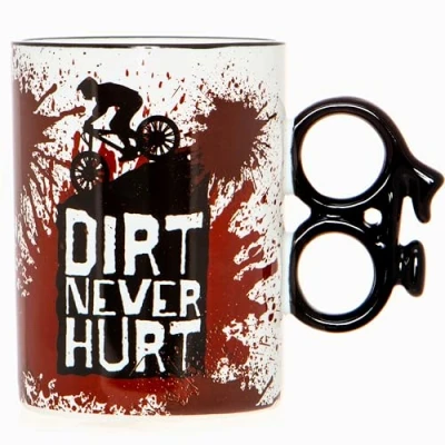 Image of Boxer Gifts Funny Cycling for Men Novelty Mountain Bike Mug Dirt Never Hurt Biking Secret Santa Gift Him
