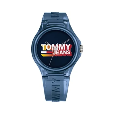 Image of Tommy Hilfiger Analogue Quartz Watch Unisex with Navy Blue Silicone Bracelet 1720028