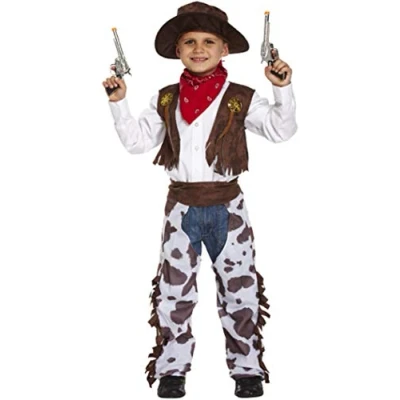 Image of Fancy Me Boys Kids Childrens Cowboy Wild West Sheriff Halloween Dress Costume Outfit , 10 12 Years, Brown