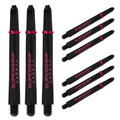 Image of Harrows Darts 3 x Sets of Supergrip Carbon Dart Stems 9 Shafts in Total Medium, Midi &amp; Short (Red, Medium)