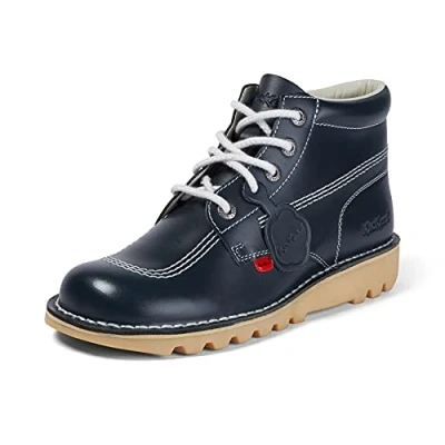 Image of Kickers Men&#039;s Kick Hi Classic Ankle Boots Extra Comfortable Added Durability Premium Quality, Navy, 12 UK