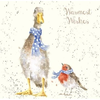 Image of Wrendale Designs by Hannah Dale Christmas Scarves Gold Foiled Card Single