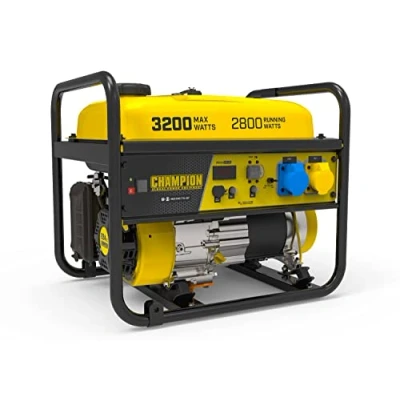 Image of Champion power Equipment 500560 3200 Watt Portable Frame Petrol Generator 224cc Engine, 12 hour run time, digital display intelliguage for easy maintenance, AVR Technology surge protection