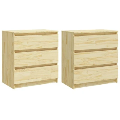 Image of vidaXL Bedside Cabinets 2 pcs 60x36x64 cm Solid Pinewood