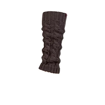 Image of Elle Ladies 1 Pair Chunky Cable Knit Leg Warmers Charcoal One Size