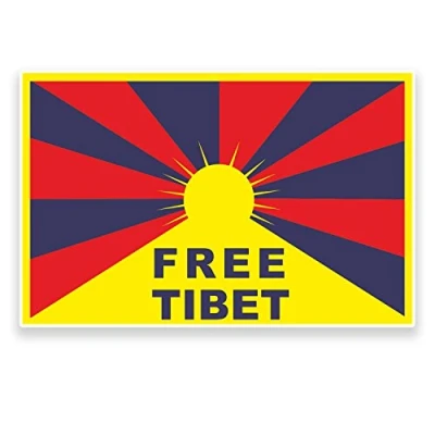 Image of 2 x 10cm Free Tibet Vinyl Sticker Laptop Car Flag Travel Luggage Label Tag #9294 (10cm Wide 6.5cm High)