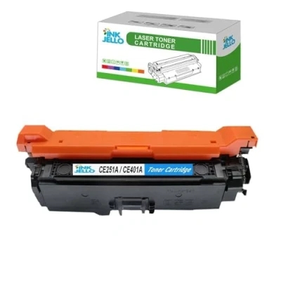 Image of InkJello Toner Cartridge For Printer, Compatibile with HP Colour LaserJet CM3530 CM3530fs CP3520 CP3525 CP3525dn CP3525n CP3525x CE251A (Cyan, 1 Pack)