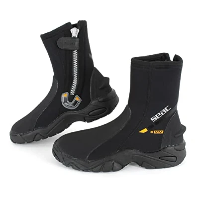 Image of SEAC Pro HD 6mm Neoprene Wetsuit Boots with Side Zipper, Medium