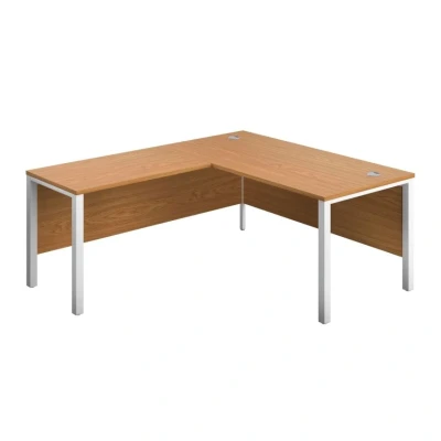 Image of 1800X800 Goal Post Left Hand Return Desk Nova Oak White
