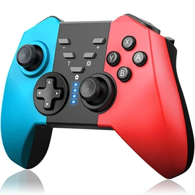 Image of Wireless Switch Controller for Nintendo Switch/Switch Lite/Switch OLED/PC Window Game,Bluetooth Pro Controllers Gamepad with Wake up,Gyro Axis,Turbo,Dual Vibration,Screenshot, Blue/Red