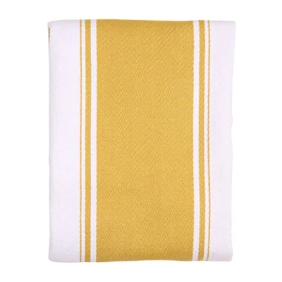 Image of Dexam Love Colour Striped Tea Towel, Ochre