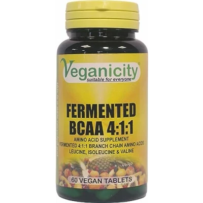 Image of Veganicity Fermented BCAAs 4:1:1 1000mg : Amino Acid Supplement 60 Tablets, in a Planet Friendly 99% Recycled Pot