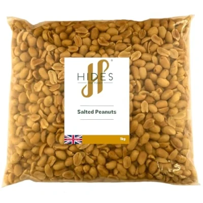Image of Hides Fine Foods Roasted &amp; Salted Peanuts 1kg GMO Free Suitable for Vegetarians Cooking Salads Snacking Desserts Cakes Cookies
