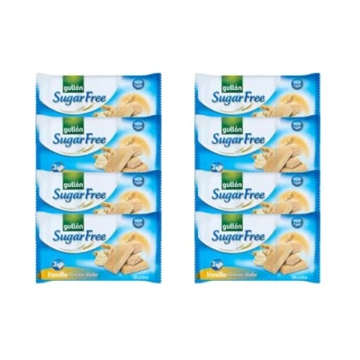 Image of Gullon Sugar Free VANILLA Wafers (8x180g) Wafers, Biscuits Biscuits, Digestive Multipack Snacks, No Added Sweet Treats