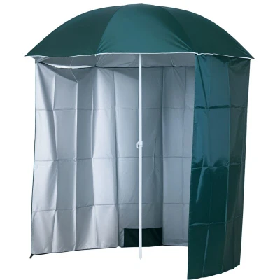 Image of Outsunny 2.2M Beach Umbrella Parasol Canopy Shade Sun Shelter w/Tilt Button for Outdoor84D 039GN