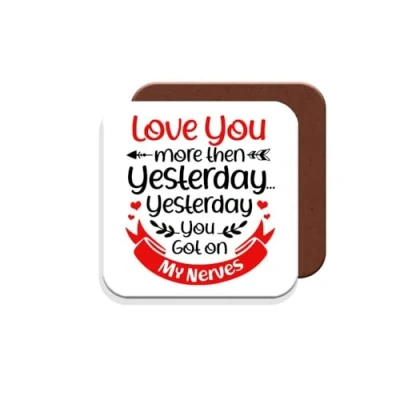 Image of Funny Get On Nerves Quote Coaster/Gift Giftset Made by MUGGZ in The UK