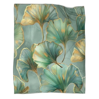 Image of 3D Flora Printed Fleece Throw Blanket for Adult Children, Fluffy Bed Throws Botanical Flowers Design Flannel Blanket,Soft Warm Microfiber Bedding Couch 40x50inch(100x130cm)