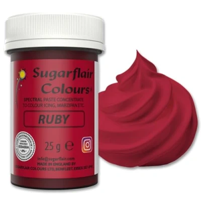 Image of Sugarflair Spectral Ruby Food Colouring Paste, Highly Concentrated for Buttercream, Sugar Royal Icing, Cake Mixes and More! Vibrant Colour Dye 25g