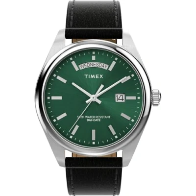 Image of Timex Men Analog Quartz Watch with Leather Strap TW2W57300VQ