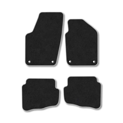 Image of Car Mats Compatible with VW Fox (2006 2012) Tailored Fit Grey Carpet Floor Set Accessory Custom 4 Pieces Anti Slip Backing &amp; Binding Trim Edge
