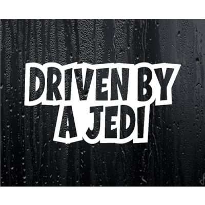 Image of Car Sticker Driven by A Jedi Fun Cute Novelty Bonnet Van Bumper Boot Door Window Decal Present