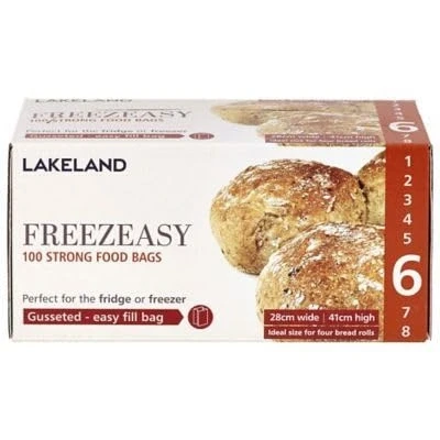Image of Lakeland Freezeasy Food Freezer Bags, Gusseted, 28 x 41cm, Pack of 100