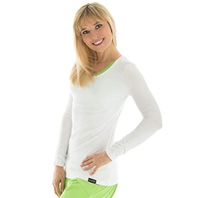 Image of Winshape WS1 Women&#039;s Casual Sport Slim Fit Long Sleeve Shirt white Size:XS