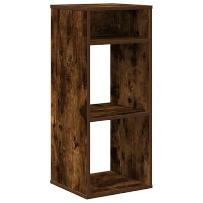 Image of vidaXL book cabinet/shelf 34x31x80 cm smoked oak multifunctional storage/bookcase for home office, bedroom or lounge decor