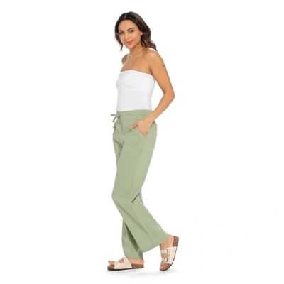 Image of undercover lingerie Ladies Linen Ribbed Back Waist Trousers LN580A Light Khaki 18
