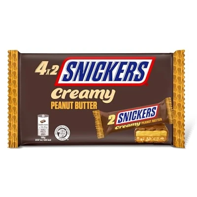 Image of Snickers Creamy Peanut Butter &amp; Milk Chocolate Snack Bars Multipack 146g (4 Pack)